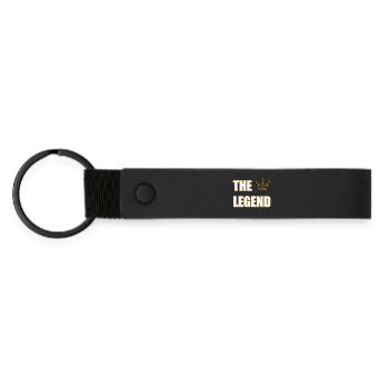 THE LEGEND – Bold Iconic Statement Design - Matte PU Schlüsselanhänger - Schwarz - Vorne