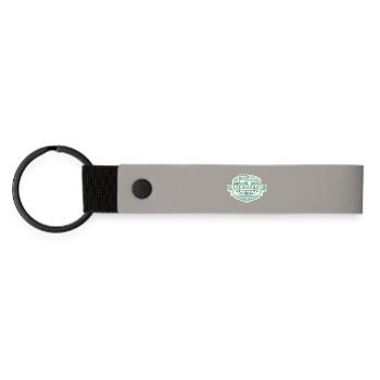 Not stressed Surrounded by people - Matte Pu Keyring - light grey - Front