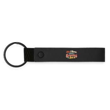 Yes, I Know Scrunchies | Girl Dad - Matte Pu Keyring - black - Front