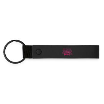 Crew of the Bride – Bachelor Party Cruise - Matte Pu Keyring - black - Front