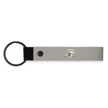 Panda in golf cart illustration - Matte Pu Keyring - light grey - Front