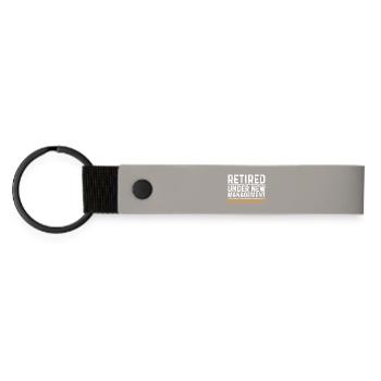 Funny Retirement Gift Under New Management - Matte Pu Keyring - light grey - Front