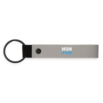 Mom of Boys - Best Mom - Mothers Day - Matte Pu Keyring - light grey - Front