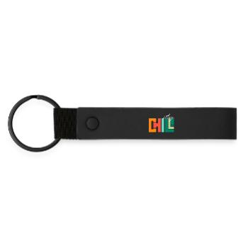 Stay Chill - Matte Pu Keyring - black - Front