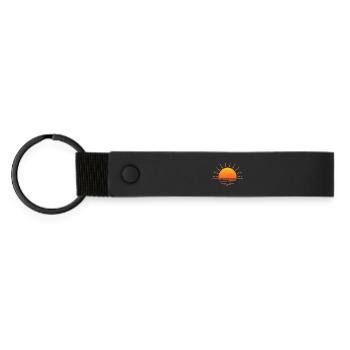 Coucher de soleil - Porte-clés en PU mat - noir - Devant