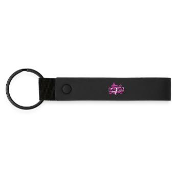 Racing Queen Go kart design - Matte Pu Keyring - black - Front
