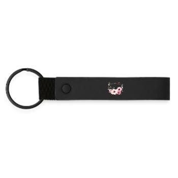 flower girl flowers romantic daughter girlfriend lol - Matte Pu Keyring - black - Front