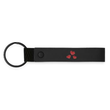 HEART. HEARTS. SAINT VALENTINE. LOVE. LOVE. CHRISTMAS - Matte Pu Keyring - black - Front