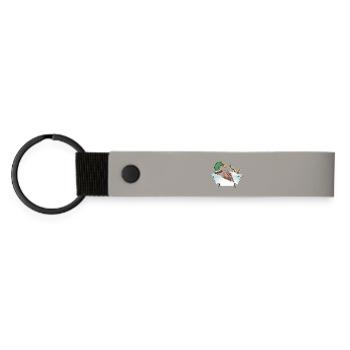 Duck Bathing Bathtub - Matte Pu Keyring - light grey - Front