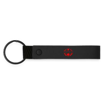 Couronne de laurier de poulet feuille d’érable du Canada - Porte-clés en PU mat - noir - Devant