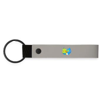 Amour de perroquet - Porte-clés en PU mat - gris clair - Devant