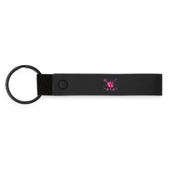 Rosa Tentakelaugen - Matte PU Schlüsselanhänger - Schwarz - Vorne