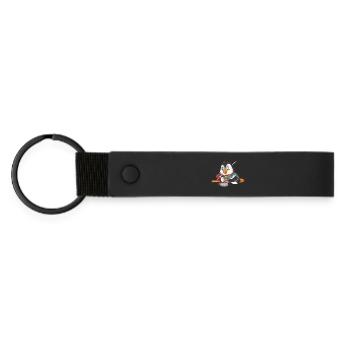 Pingouin de curling - Porte-clés en PU mat - noir - Devant
