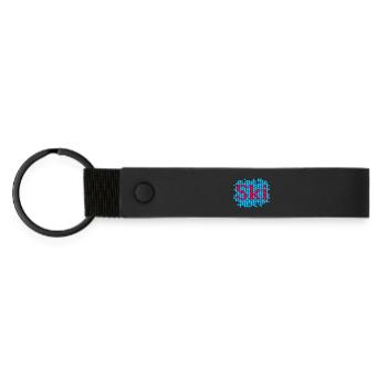 Ski Knit Hut Magic Knit Ski Holiday Fan - Matte Pu Keyring - black - Front