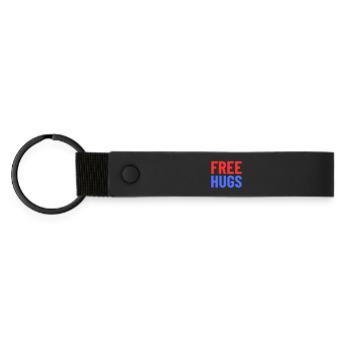 Free Hugs - Matte Pu Keyring - black - Front