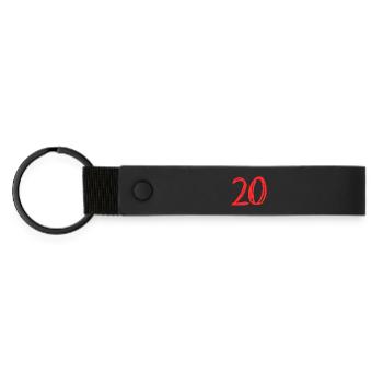 20. 20 ANS. 20e ANNIVERSAIRE. ANNIVERSAIRE 20 ANS. - Porte-clés en PU mat - noir - Devant