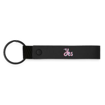 Yes women's fashion that empowers you - Matte Pu Keyring - black - Front