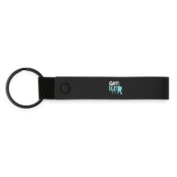 Eishockey - Matte PU Schlüsselanhänger - Schwarz - Vorne