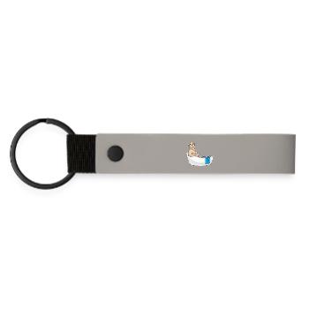 Meerkat Bathing Bathtub - Matte Pu Keyring - light grey - Front