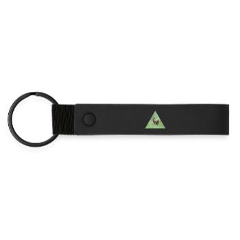 Deer in the tall grass - Matte Pu Keyring - black - Front
