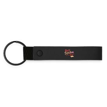 Burn the system - Matte Pu Keyring - black - Front