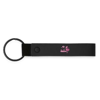 Flamant rose mignon avec dicton - Stay flamazing - Porte-clés en PU mat - noir - Devant