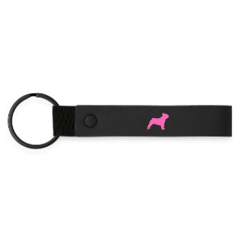 Carlin Rose Chien Carlin Vie Animal Amour Animal Rose - Porte-clés en PU mat - noir - Devant