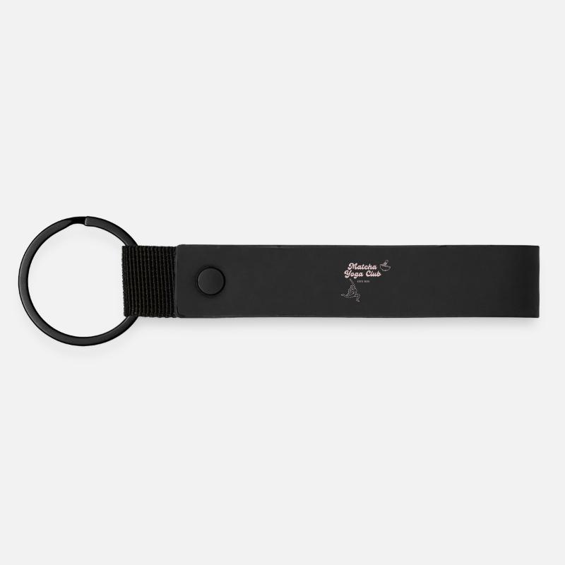 Matcha Yoga Club - Matte Pu Keyring - black