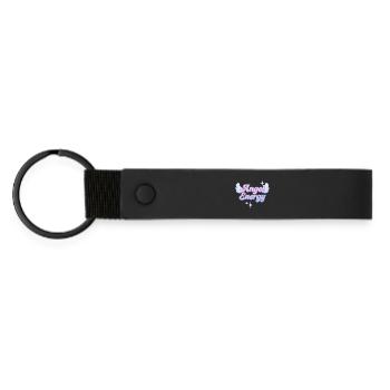 Angel Energy / Conception Y2K - Porte-clés en PU mat - noir - Devant
