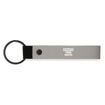 Squats then shots - Matte Pu Keyring - light grey - Front