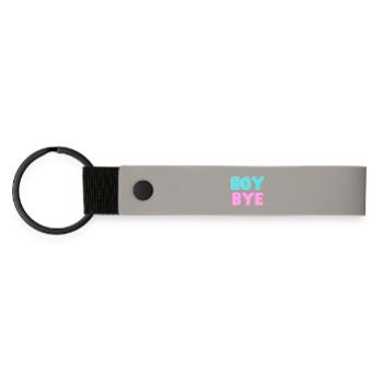 boy bye - Matte Pu Keyring - light grey - Front