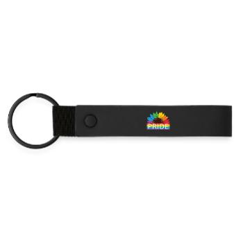 Pride Sunflower Rainbow - Matte Pu Keyring - black - Front