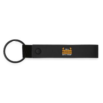I'm a tennis coach, not a goal - Matte Pu Keyring - black - Front