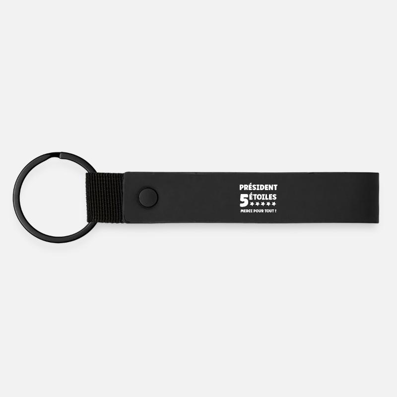 president - Matte Pu Keyring - black