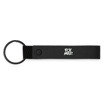 FCK MRZ Politischer Protest Slogan - Matte PU Schlüsselanhänger - Schwarz - Vorne