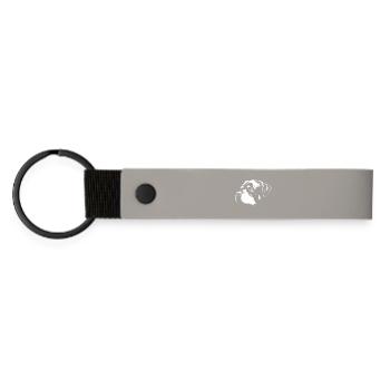 Hund Rott Silhouette Schwarz-Weiß - Matte PU Schlüsselanhänger - Hellgrau - Vorne