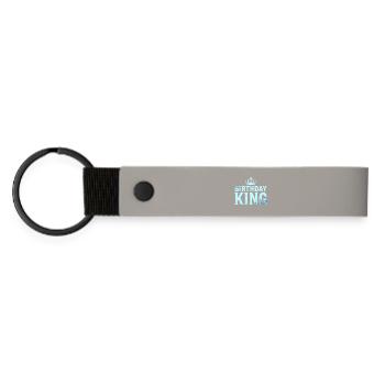 Birthday King Krone Herren Geburtstag Outfit - Matte PU Schlüsselanhänger - Hellgrau - Vorne