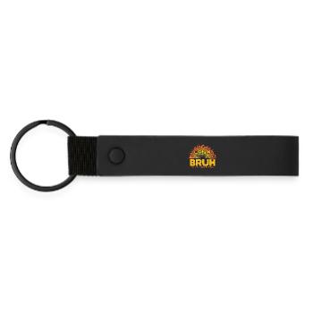 Bruh Sunburst Logo - Son-In-Law - Matte Pu Keyring - black - Front