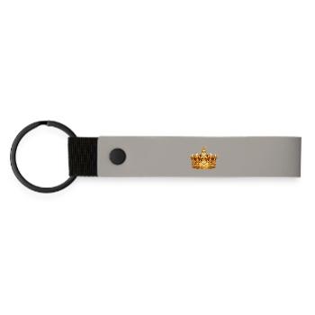 Golden crown with diamonds - Matte Pu Keyring - light grey - Front