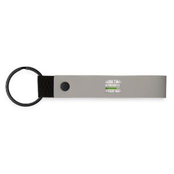 Growing Up Mode On Adult Birthday - Matte Pu Keyring - light grey - Front