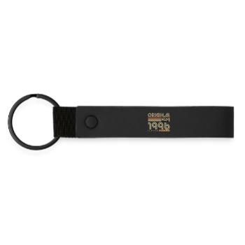 Original 1996 Jahrgang Vintage Geburtstag Geschenk - Matte PU Schlüsselanhänger - Schwarz - Vorne