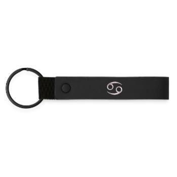 Cancer Zodiac Sign - Matte Pu Keyring - black - Front