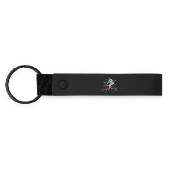 Ski alpin Sports d’hiver Ski nordique - Porte-clés en PU mat - noir - Devant