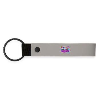 I Love 90s Cassette Graphic - Matte Pu Keyring - light grey - Front