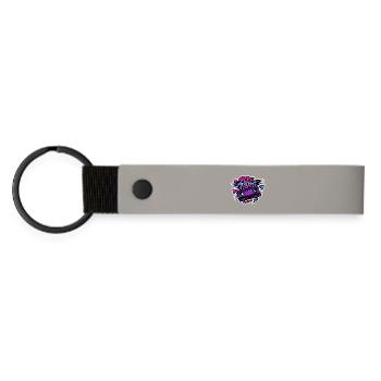 Bande Néon Rétro des années 90 - Porte-clés en PU mat - gris clair - Devant