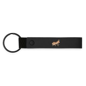 Fourmi tigrée stylisée rayures Tigrée - Porte-clés en PU mat - noir - Devant