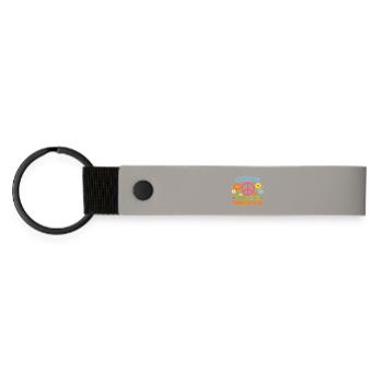 Unpaid Peaceful Protest Retro Flowers - Matte Pu Keyring - light grey - Front