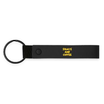squats and coffee - Matte Pu Keyring - black - Front