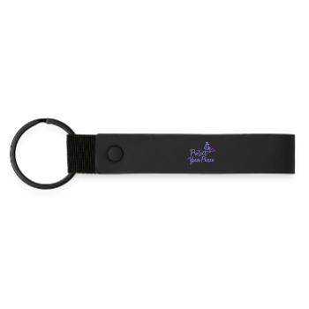 Protégez votre paix papillon paix intérieure - Porte-clés en PU mat - noir - Devant