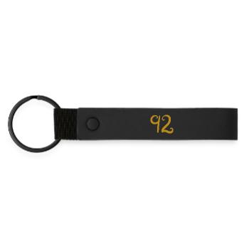 92 - Matte Pu Keyring - black - Front